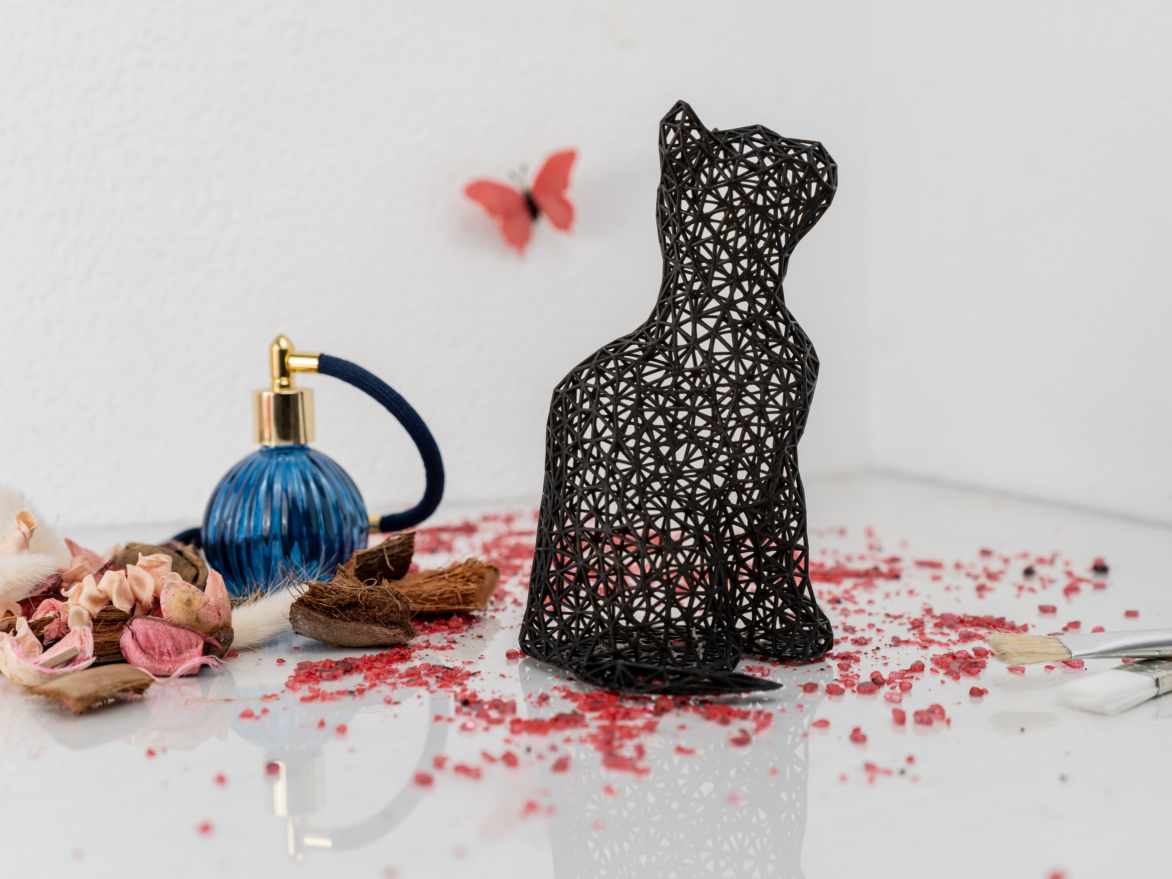 Unique Sitting Cat Figurine 