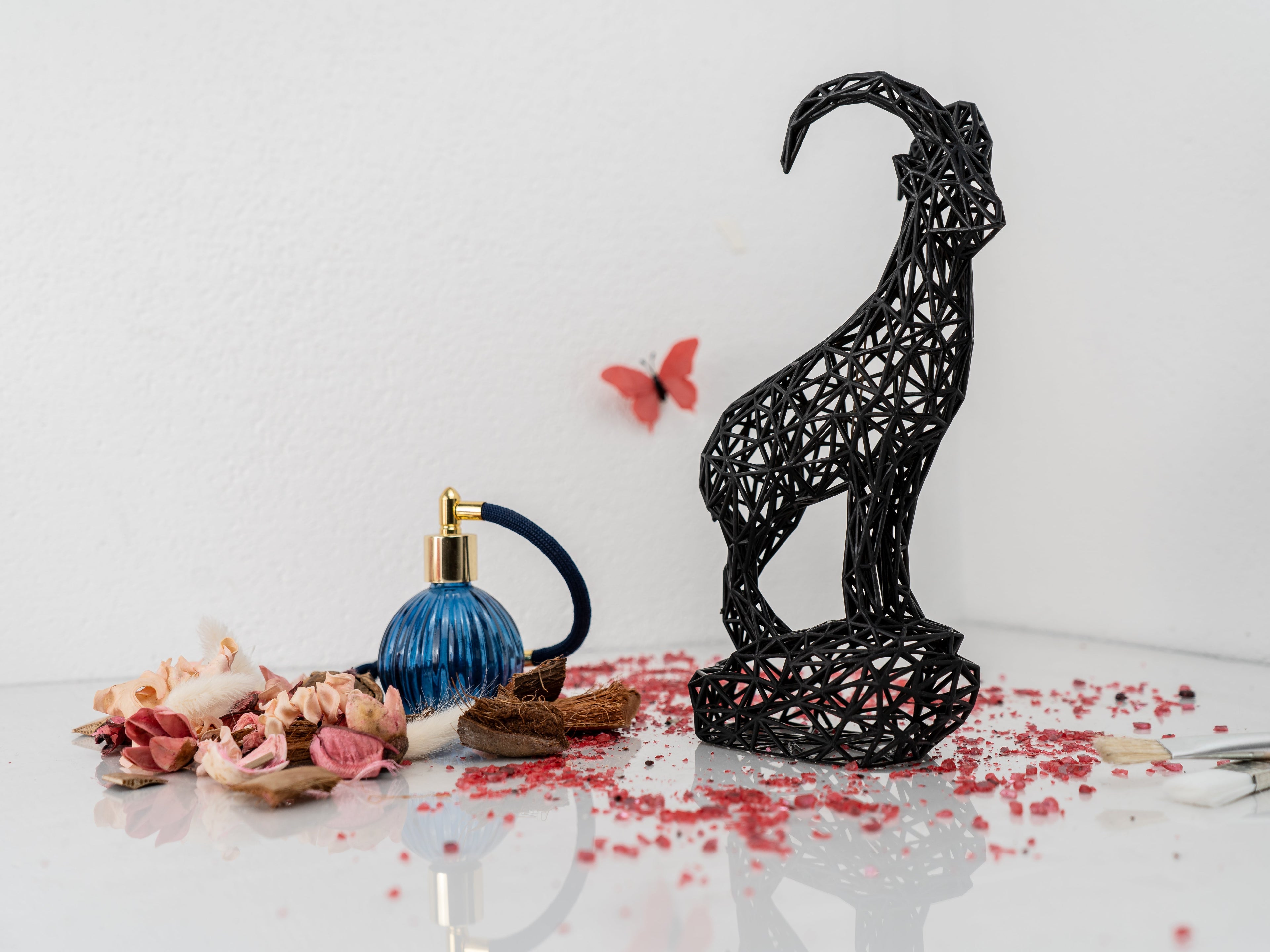 Geometric Capricorn Ibex Zodiac Sign Sculpture 