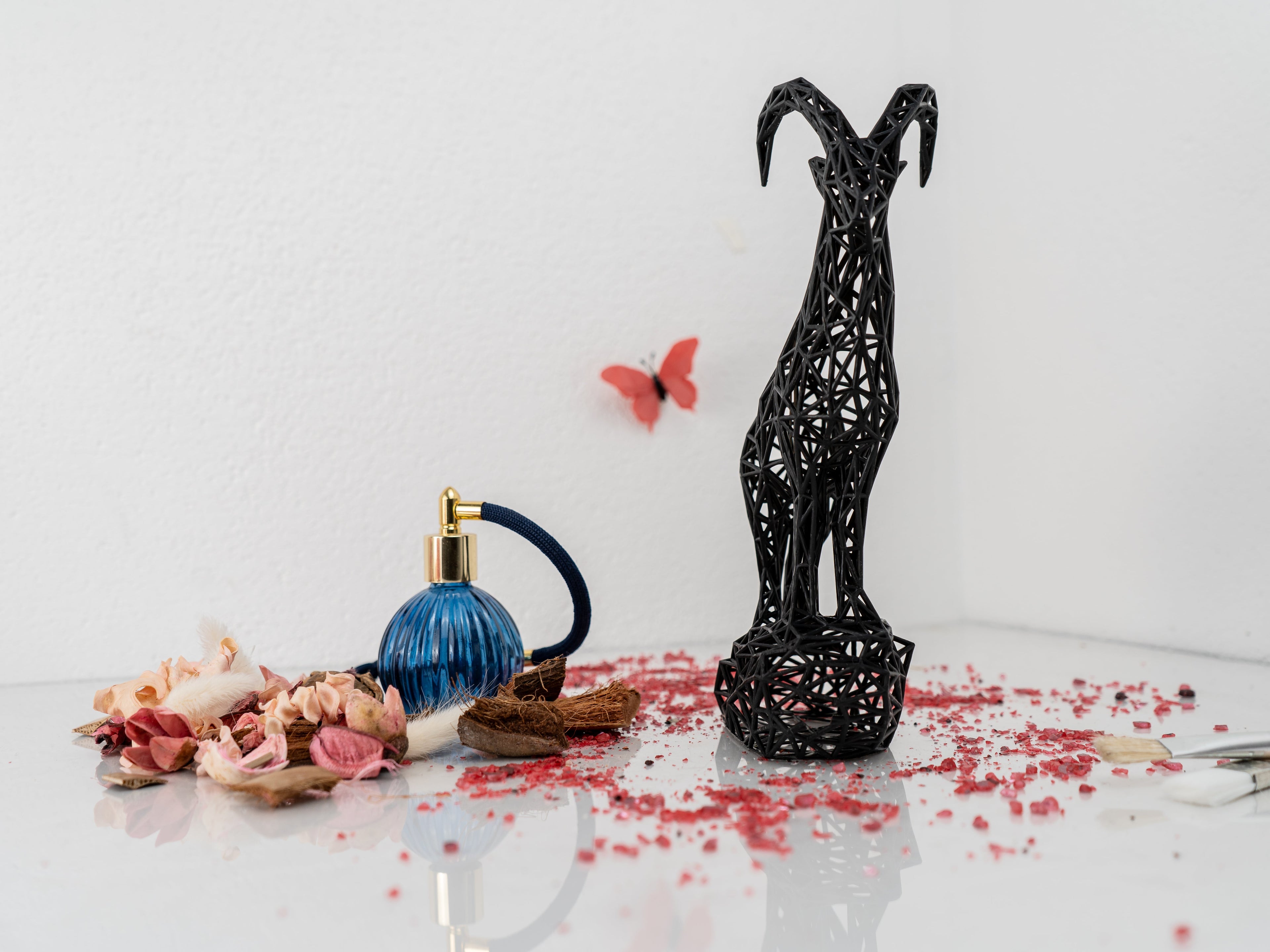 Geometric Capricorn Ibex Zodiac Sign Sculpture 