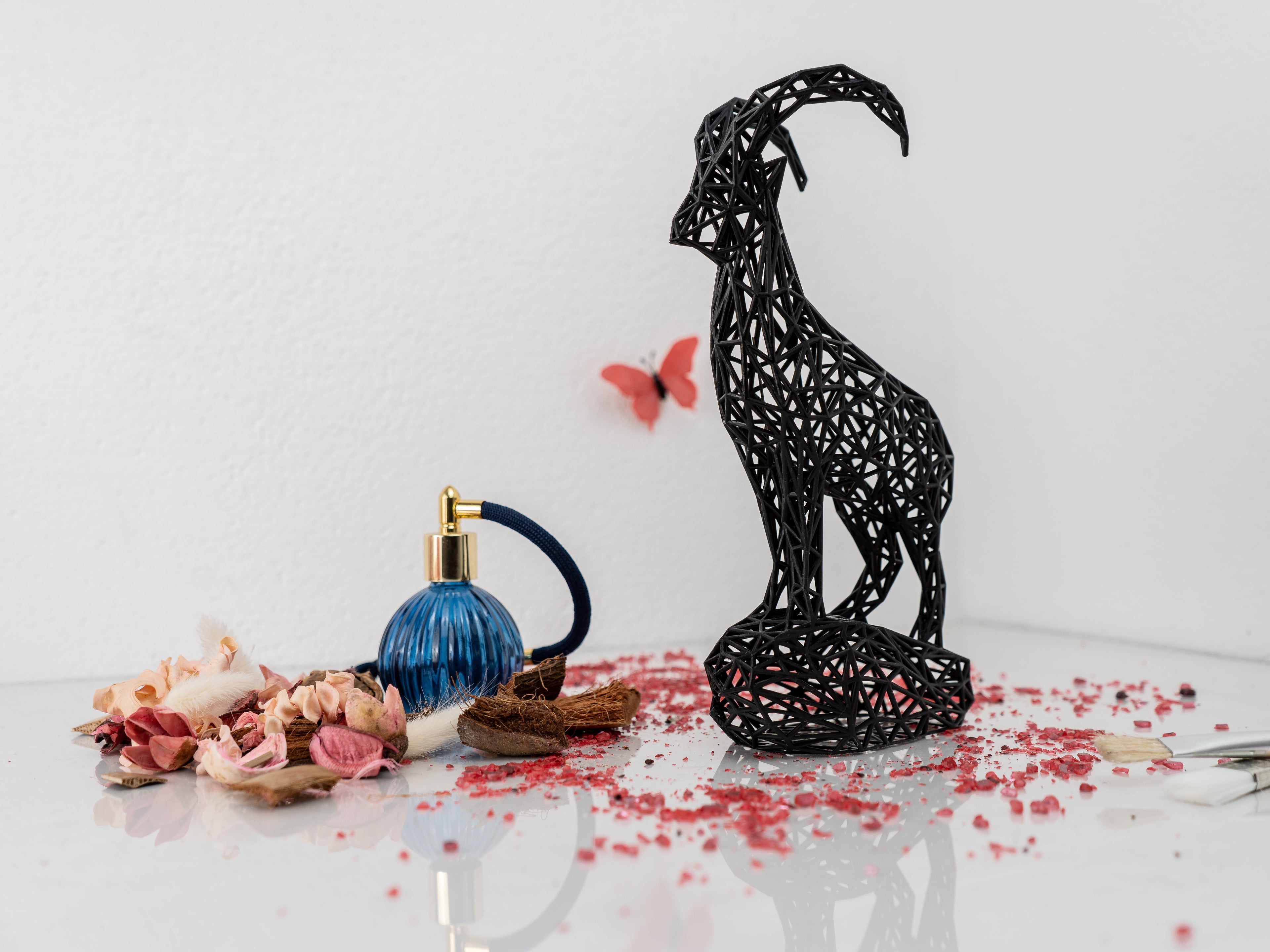 Geometric Capricorn Ibex Zodiac Sign Sculpture 